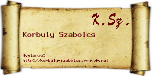 Korbuly Szabolcs névjegykártya